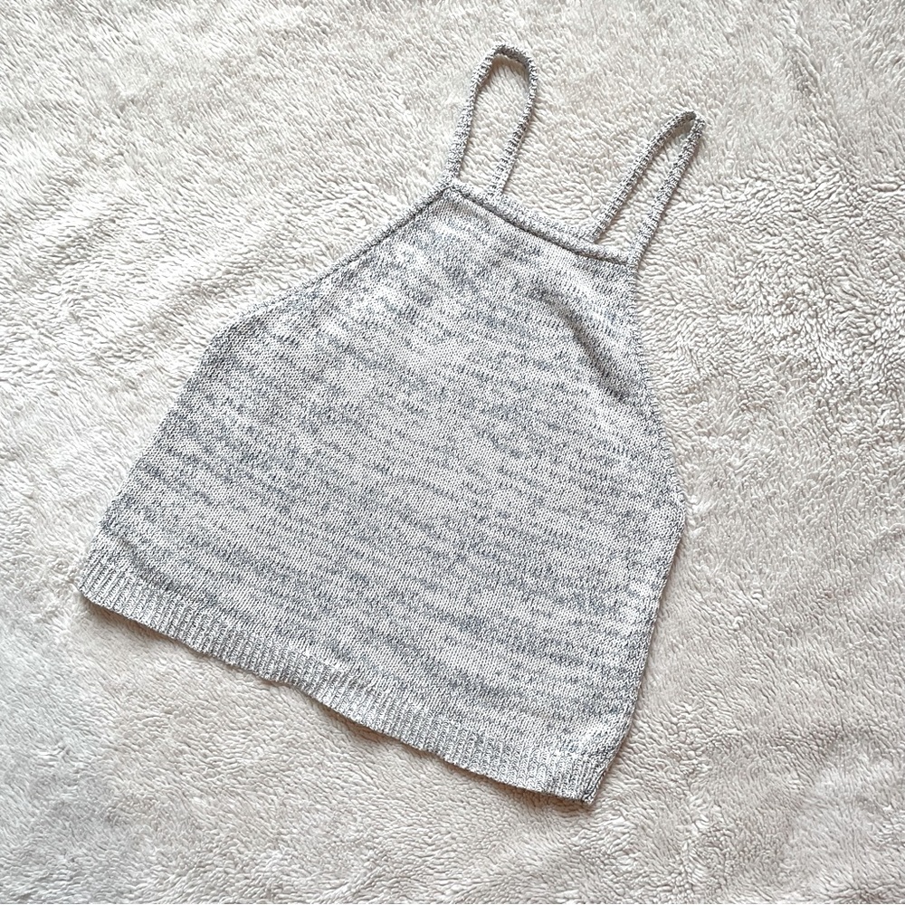 Kendall & Kylie Halter Cropped Sweater Tank Top | Womens Size Medium